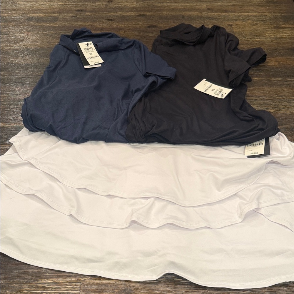 NWT ideology 2 Shirts with White Skort Set